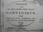 1822 Franz Pluth Engraved Map Martinique French West Indies Fort Saint Pierre