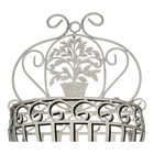 Garden Planter Basket Metal White Victorian Style Hangs On Wall Ornate 