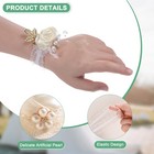 1-pack Wrist Corsage Bracelets  Artificial Wrist Corsages Band  cream White 