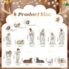 12 Pcs Mini Nativity Scene Set For Christmas Indoor Decor Wooden Christmas