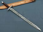 Huntex Handmade Damascus Blade  Cross Guard Walnut Wood Hilt 920 Mm Viking Sword