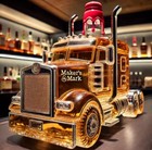 Limited Edition Semi Truck Whiskey Decanter Glass Liquor Bottle Bar Display