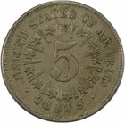1866 Shield Nickel Rays Vf Uncertified  301