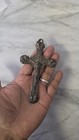 Antique 18th 19th Century Coin Silver   Plated Large Crucifix Cross Church 
