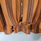 Kit Boho Casual Cabincore Blouse Womens Sz Xl Orange Tie Waist Roll-tab Sleeves