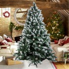 4 5 6 7ft Artificial Christmas Tree snow Flocked Trees With Pine Cone Decoration