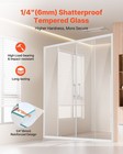 Vevor Semi-frameless  double Sliding  shower Door Sgcc Tempered Glass 1 4   chrome