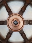 Rare Antique Mahogany And Copper Ship s Wheel
