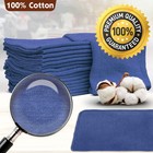 Shop Towels 50 Pack Cotton Rags Size 14 x14  Commercial Grade  50 Pack  Blue 