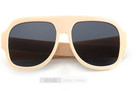 Men Sunglasses Fashion Flat Lens Large Big Shades Retro Vintage Beige Frame New