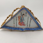 Antique Chinese Famille Rose Guangxu Wu Shuang Pu Porcelain Ormolu Bowl Tray
