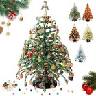 Diy Beaded Christmas Tree Craft Kit With Led Lights Tabletop Ornament Decor Set