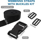 1 Inch Webbing Nylon Strap With Heavy Duty  Buckles Include D Rings Black