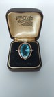 Vintage 1990-s 14 Ct Rolled Gold Aquamarine Ring Size Uk R Us 8 5 - Hallmarked 