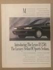 1990 Lexus Es250 Print Ad Luxury Sports Sedan - Pursuit Perfection Vtg 90s