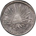 1842 Zs Om 8 Reales Mexico Km 377 13  Zs22 Die Style 1842-45 Pcgs Au55  45481245