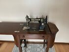 Antique White Rotary Sewing Machine And Martha Washington Cabinet