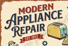 Vintage Advertising Sign Print Appliance Store Retro 1950s  5  X 7  Accent Print
