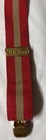 Vintage Ll Bean Suspenders Red Tan Striped Gold-tone Logo Metal Clips