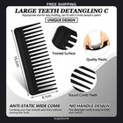 Patelai Wide Tooth Detangling Comb Plastic Hair Styling Tool Black