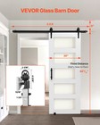 Vevor Sliding Barn Door With Hardware Kit 30 X 84 Inch Mdf Panel Frosted Glass