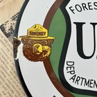 Vintage Smokey The Bear Prevent Forest Fires 12 Inch Porcelain Enamel Sign