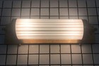 Antique Vintage Art Deco Brass   Milk Glass Rod Light Fixture Wall Sconces Lamp 