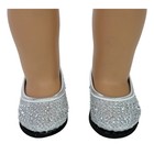 Silver Rhinestone Flats Shoes 18  Doll Clothes That Fits American Girl Dolls