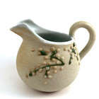 Japanese Moriage Sharkskin Orange Peel Pottery Creamer Sugar Bowl Set Vintage 