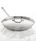 Brand New All-clad 12    Stainless Steel Fry Pan W  Lid     Tri-ply Bonded D3