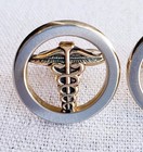 Vintage Hickok Gold Tone Medical Doctor Caduceus Cufflinks Usa Made  9 