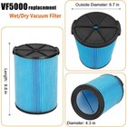 2 Pack Vf5000 Vacuum Dust Filter For Rigid Shop Vac 3 Layer 6-20 Gallon Replace