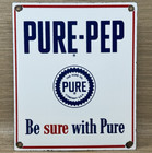 Vintage Pure Gasoline Porcelain Sign Gas Station Pump Plate Motor Oil Service