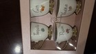 4pc Teacup Shot Glass Gift Box 3x2 Liquor Gold Cups Floral Vodka Gin Rum Tequila