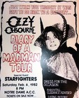 Ozzy Osbourne 1982 Tour St Louis Mo Promo Black Sabbath Poster 19 x13  2 6 82