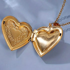 Womens Locket Necklaces Heart Pendant 18k Gold Plated Stainless Steel Chain New