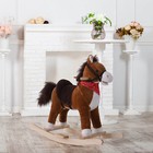 Qaba Kids Ride On Rocking Horse Plush Toy W realistic Sounds red Scarf For