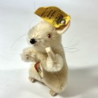 Vtg 1960 Original 3 5  German Steiff White Pieps Mouse Red Eyes Button   Tags