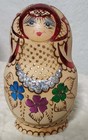 Vintage Russian Wooden Nesting Dolls Set Hand Painted Made In Russia 5 Stacking