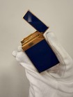 S t  Dupont Ligne 2 Double Flame Blue Lacquer Vintage Lighter With Gift Box