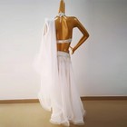 Belly Dance Costume Beaded Carnival Outfit bra Belt Skirt Necklace  White Yellow