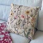 Spring Flowers Throw Pillow Embroidered Decorative Cushion 18x18 