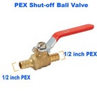 10pcs 1 2  Pex Full Port Shut Off  Ball Valve Hot    Cold Brass Crimp Fittings