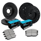  Front And Rear Brakes And Rotors  Drilled Slotted Brake Rotors  Front And 