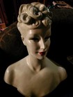 Vintage Rare Display Mannequin Display Bust Molded Hair