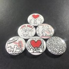 Keith Haring 1  Button Pin  6 Piece  Set New York Street Artist Pop Art