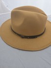 Women Classic Wool Fedora  W Belt Buckle  Khaki