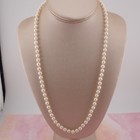 Vintage 14k White Gold 6mm Knotted 23  White Cultured Pearl Necklace