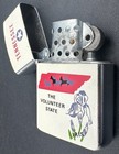 Vintage Tennessee Souvenir Cigarette Lighter State Flower Iris Japan