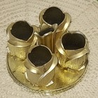 Avon Golden Vanity Lipstick Holder Gold Tone Rose Shaped Flowers Vintage
